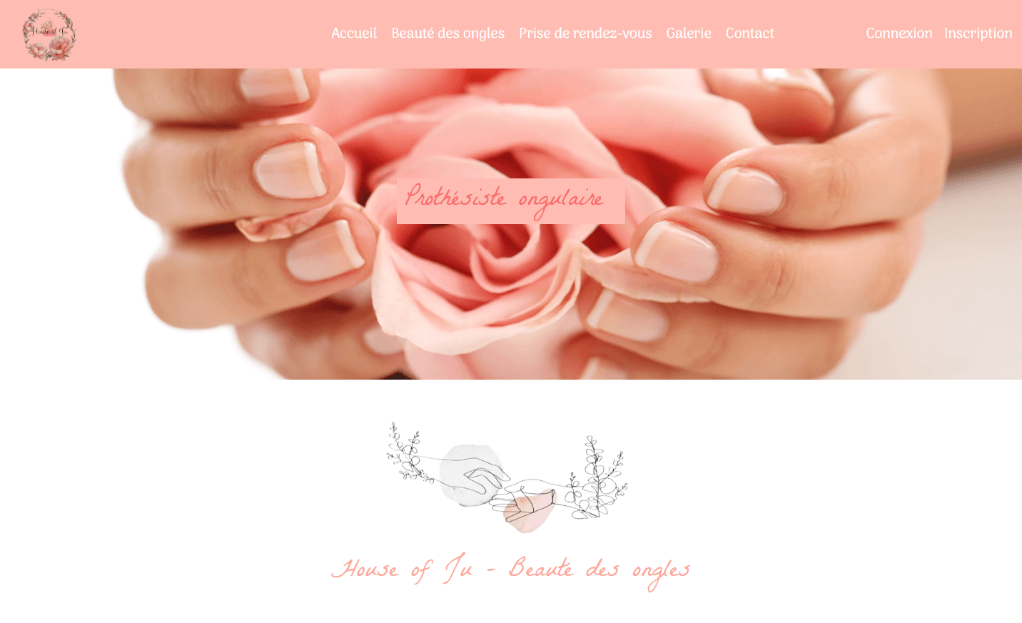 Aperçu de l’application House of Ju pour la prise de rendez-vous en institut d’onglerie