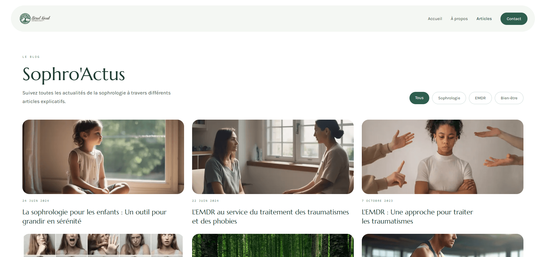 Aperçu du site vitrine de Birsel Kocak Sophrologie